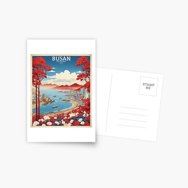 Item preview, Busan South Korea Tourism Vintage Poster 5 designed and sold by TravelersGems.