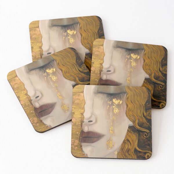 Item preview, Golden Freya Tears, Gustav Klimt Style designed and sold by EmeraldeaArt.
