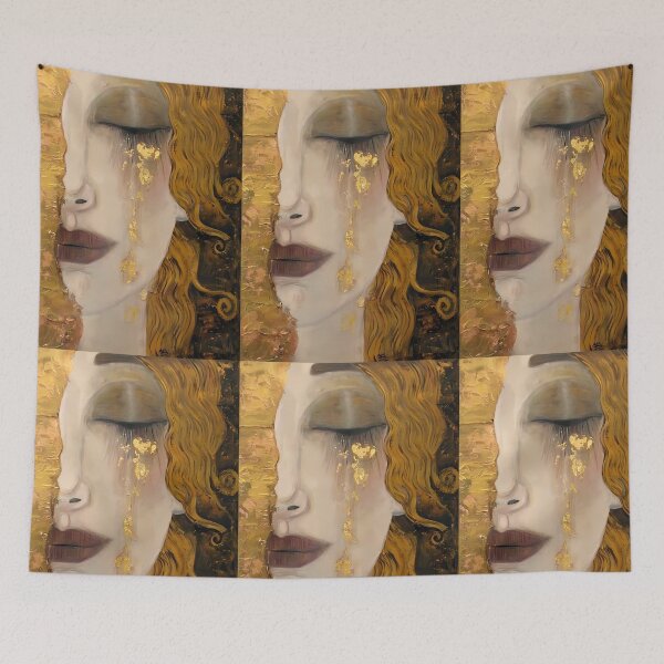 Item preview, Golden Freya Tears, Gustav Klimt Style designed and sold by EmeraldeaArt.
