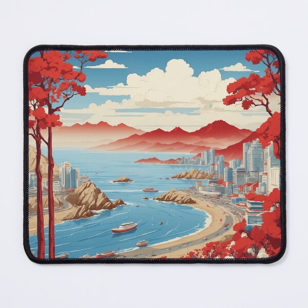 Item preview, Busan South Korea Tourism Vintage Poster 5 designed and sold by TravelersGems.
