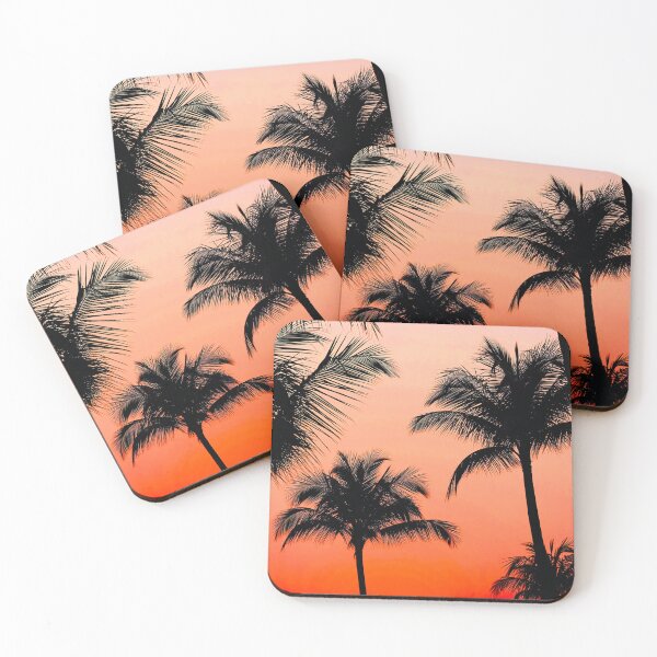 Item preview, Palm Trees on the Beach with Orange Sunset designed and sold by ShopJoel.