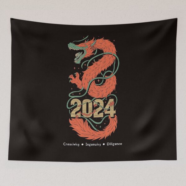Item preview, 2024 Wood Dragon Creativity Ingenuity Diligence Chinese Year Gifts designed and sold by Quincarrius.
