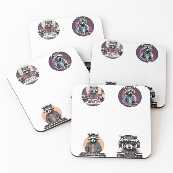Item preview, raccoon Dj Sticker Set / T Shirt designed and sold by DiverseDazzle.
