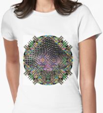 #Symmetry #abstract #pattern #illustration #design #technology #desktop #computer #art #colorimage #circle #inarow #textured #square Women's Fitted T-Shirt