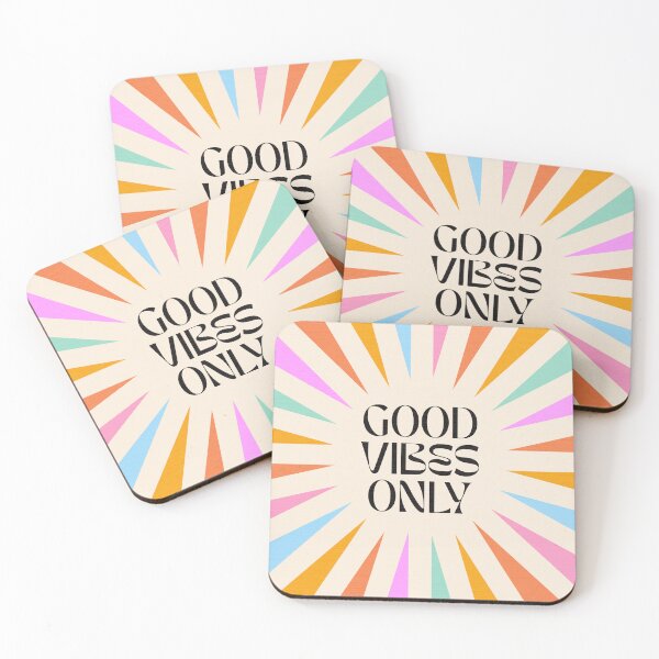 Item preview, Good Vibes Only Typography - Retro colourful Rainbow Sunburst  designed and sold by Dominiquevari.