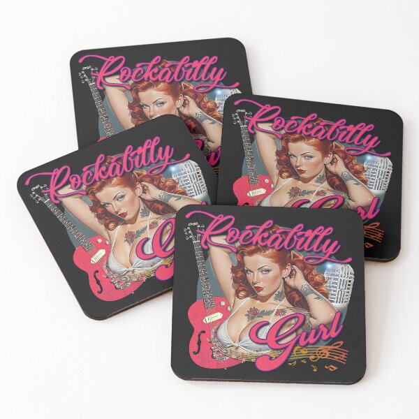 Item preview, Rockabilly Music Pin Up Model Muscle Car Artwork Hot Rod Rockabilly Pin Up Tattoo Model Girl  designed and sold by AGED Limited.