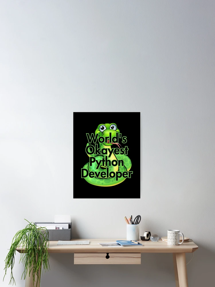 Thumbnail 2 of 3, Poster, World's Okayest Python Developer designed and sold by Redstrawberry13.