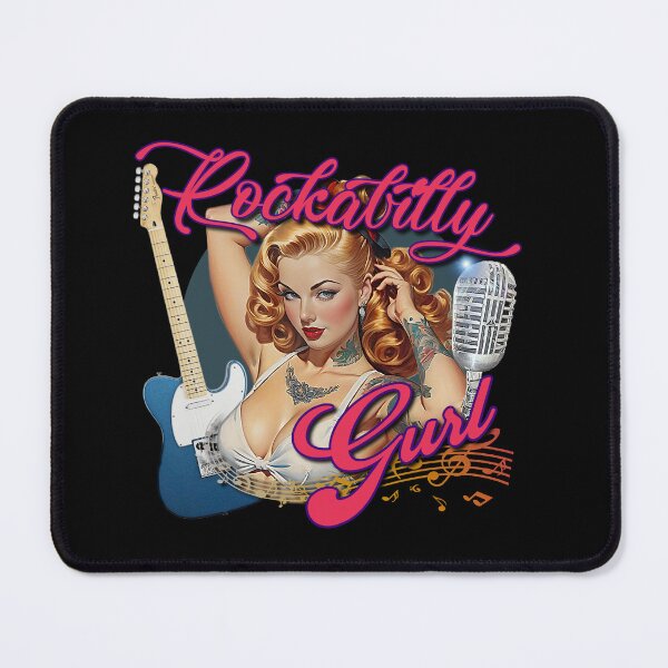 Item preview, Rockabilly Music Pin Up Model Muscle Car Artwork Hot Rod Rockabilly Pin Up Tattoo Model Girl designed and sold by AGED Limited.