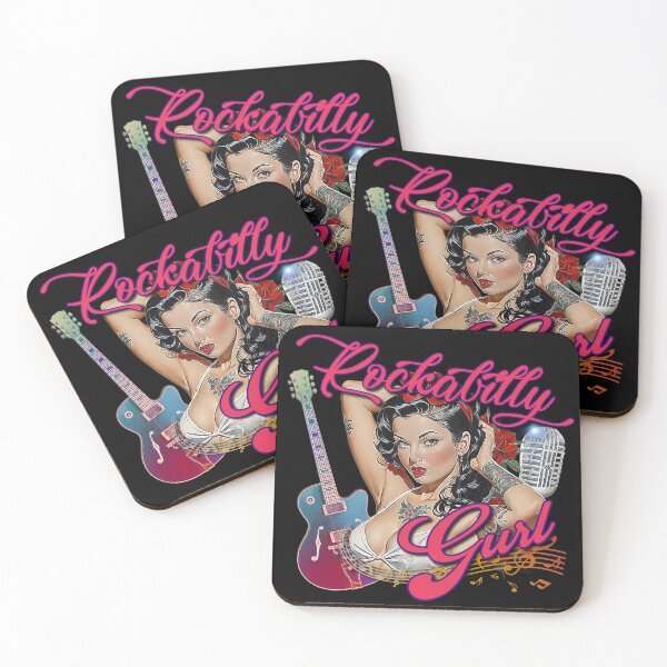 Item preview, Rockabilly Music Pin Up Model Muscle Car Artwork Hot Rod Rockabilly Pin Up Tattoo Model Girl  designed and sold by AGED Limited.