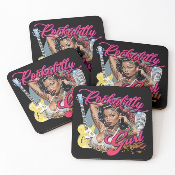 Item preview, Rockabilly Music Pin Up Model Muscle Car Artwork Hot Rod Rockabilly African American Pin Up Tattoo Model Girl  designed and sold by AGED Limited.