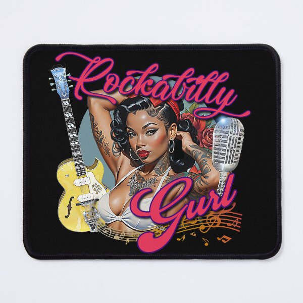 Item preview, Rockabilly Music Pin Up Model Muscle Car Artwork Hot Rod Rockabilly African American Pin Up Tattoo Model Girl  designed and sold by AGED Limited.
