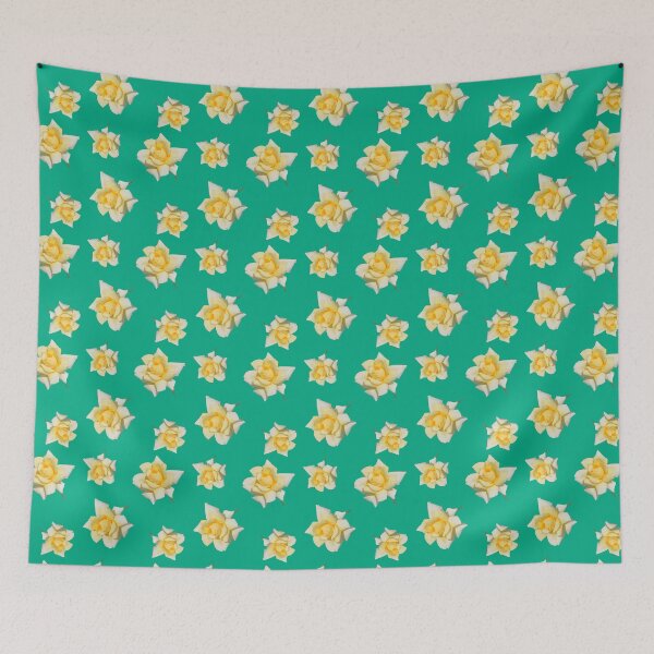 Item preview, A Pretty Yellow Rose on Blue Green designed and sold by STHogan2.