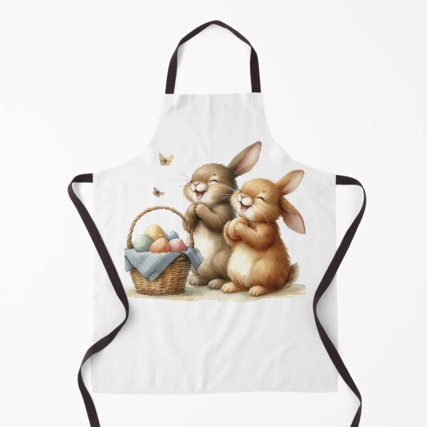 Item preview,  joyfully filling a basket with Easter eggs, and laughing heartily. designed and sold by PaintMeWorld.