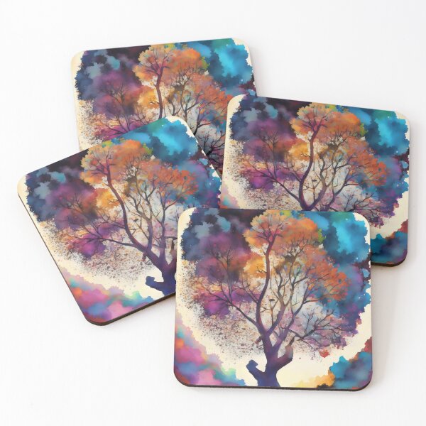 Item preview, Ethereal Arbor: Abstract Dark Colorful Tree designed and sold by MillennialVibe.