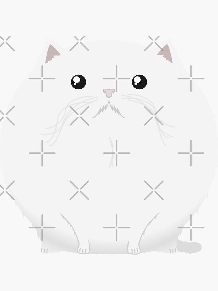 Thumbnail 3 of 3, Sticker, Sfurical round white snowball cloud cat designed and sold by meldra.