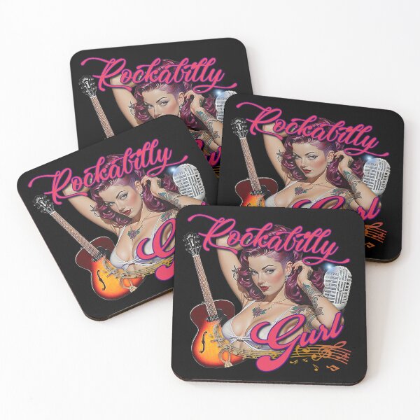 Item preview, Rockabilly Music Pin Up Model Muscle Car Artwork Hot Rod Rockabilly Pin Up Tattoo Model Girl  designed and sold by AGED Limited.
