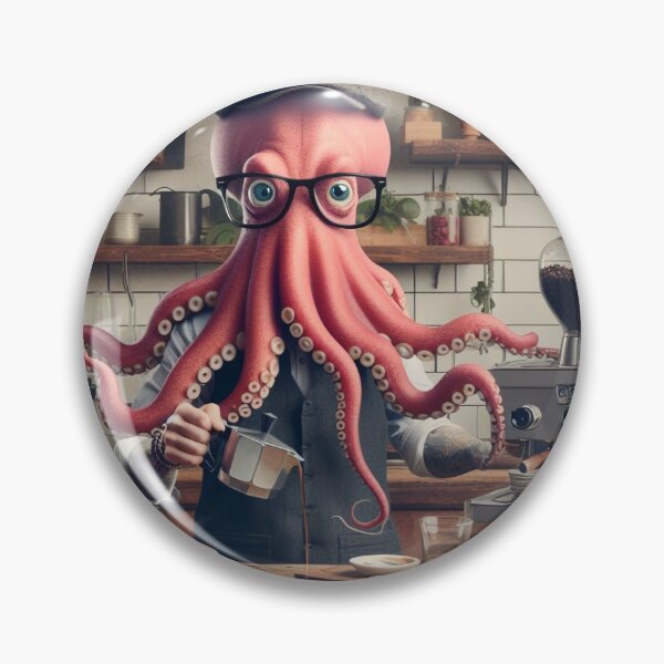 Item preview, My hipster octopus makes coffee designed and sold by dollymademe.