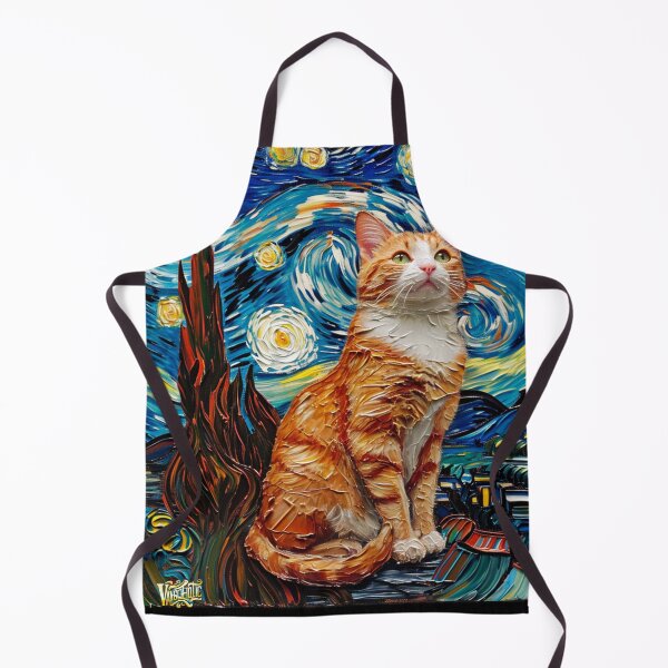 Item preview, Starry night Orange Cat Van gogh Inspired Painting designed and sold by Vangoholic.
