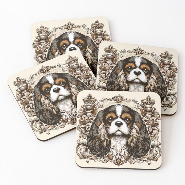 Item preview, Cavalier King Charles Spaniel Tri Vintage Dog Collection designed and sold by ElegantCat.