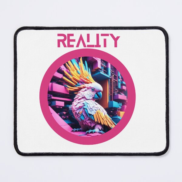 Item preview, Pink Reality parrot neon dark abstract artpiece, reality designed and sold by Coolparrotgirl.