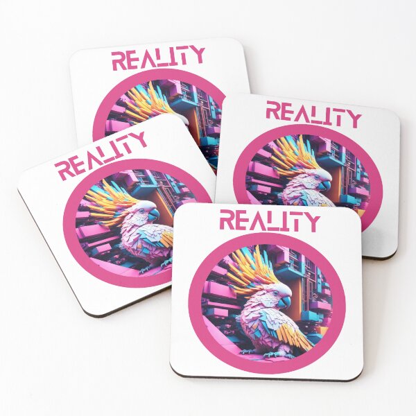 Item preview, Pink Reality parrot neon dark abstract artpiece, reality designed and sold by Coolparrotgirl.