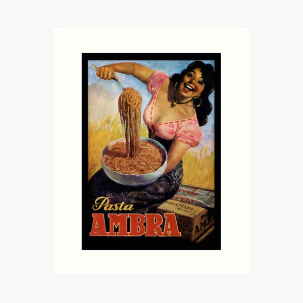 Item preview, Vintage Italian Pasta Poster Food Art Italy designed and sold by Glimmersmith.