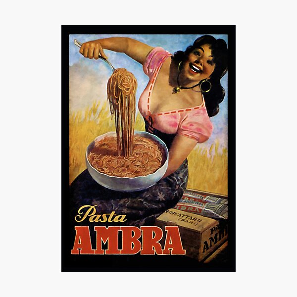 Item preview, Vintage Italian Pasta Poster Food Art Italy designed and sold by Glimmersmith.
