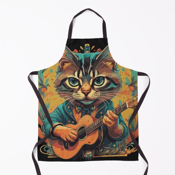 Item preview, cute cat playing guitar designed and sold by rtlabdo.