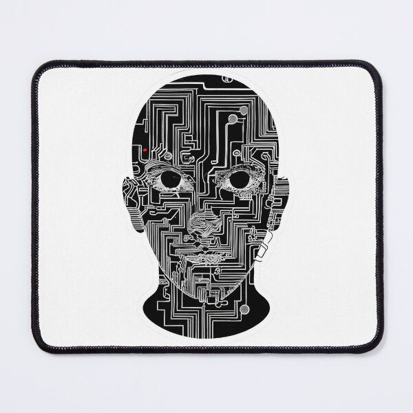 Item preview, A futuristic individual adorned with intricate circuit, portrait, sticker designed and sold by ArtshirtGroup.