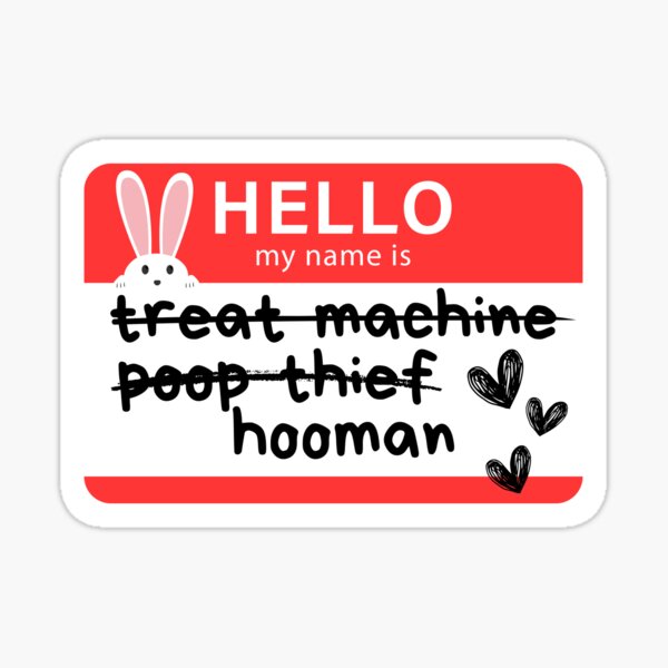 Vista previa del artículo con la obra «Conejito NOMBRE ETIQUETA hooman», diseñado y vendido por swflrabbits.