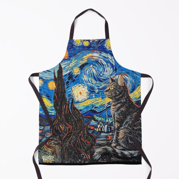 Item preview, Starry night Cat Van gogh Inspired Painting designed and sold by Vangoholic.
