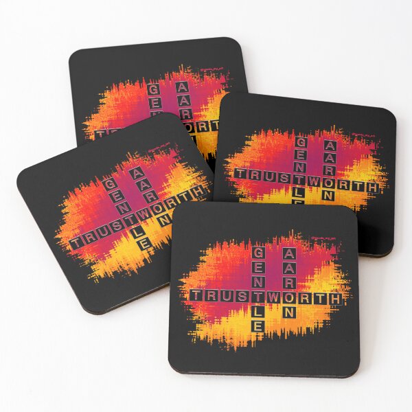 Item preview, Aaron Crosswords, Gentle and Trustworth Red Orange Black designed and sold by words-my-art.