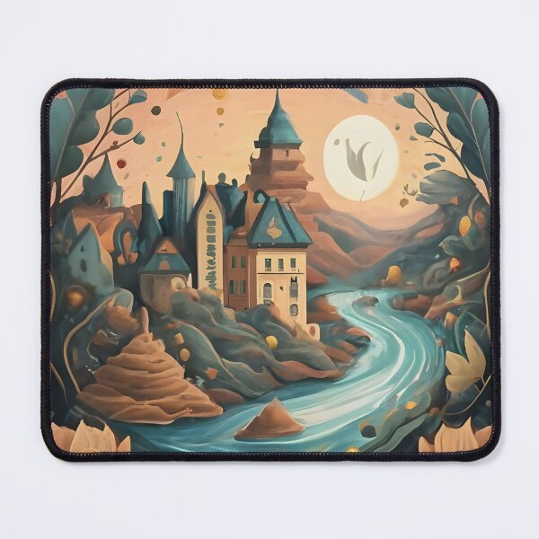 Item preview, fantasy landscape complete, castles, and magical elements. sticker designed and sold by ArtshirtGroup.