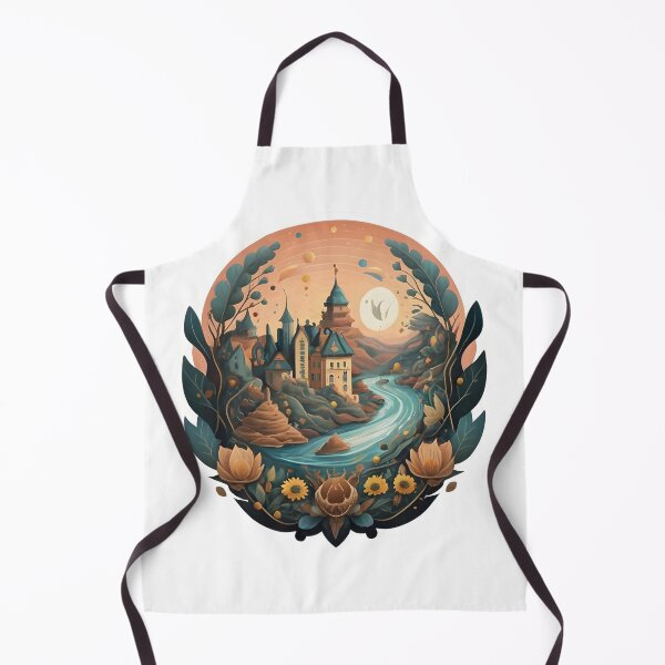 Item preview, fantasy landscape complete, castles, and magical elements. sticker designed and sold by ArtshirtGroup.