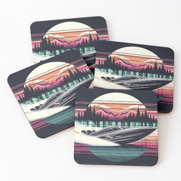 Item preview, Stylish Speedboat illustration pattern  designed and sold by Inkstorm-London.