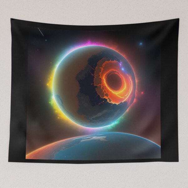 Item preview, meteorite impacting planet earth created with AI designed and sold by Carlos Gudino.