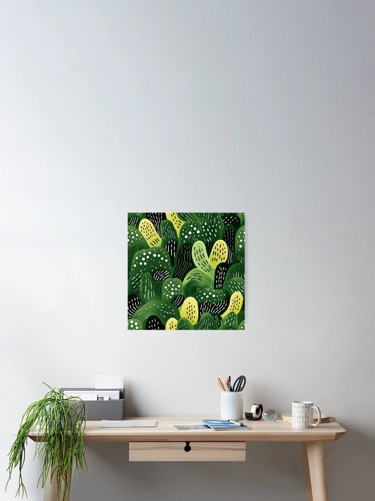 Thumbnail 2 of 3, Poster, Abstract cactus pattern designed and sold by TrPatternLab.