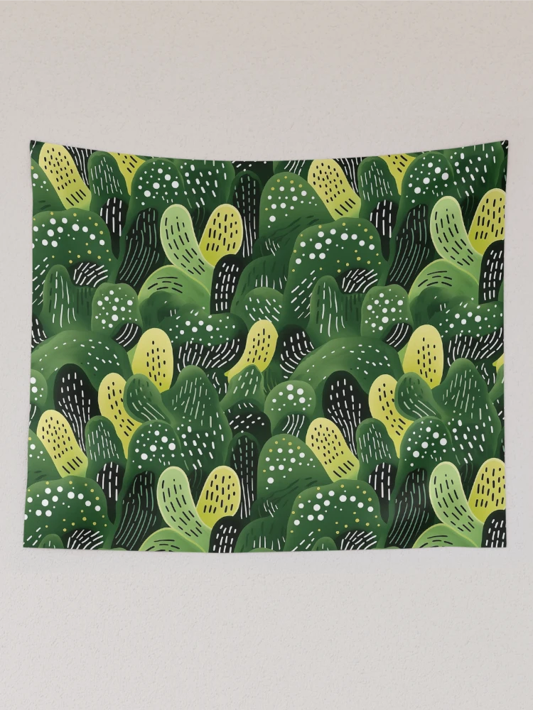 Thumbnail 2 of 3, Tapestry, Abstract cactus pattern designed and sold by TrPatternLab.