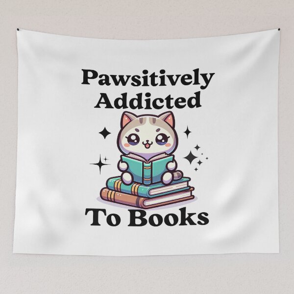 Item preview, Pawsitively Addicted To Books Kawaii Cat Reading designed and sold by Got2BSnazzy.