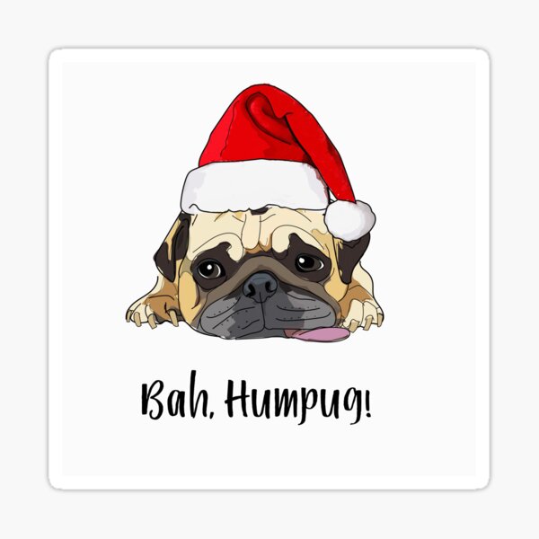 Bah Humpug-Santa Dog Sticker