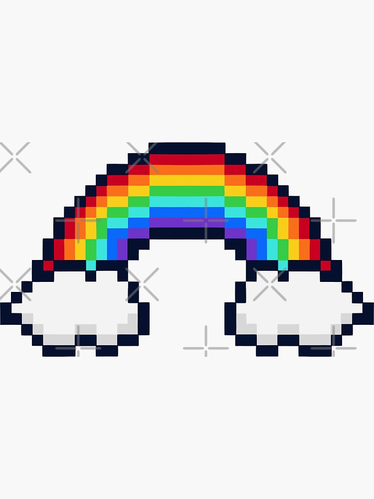 Thumbnail 3 of 3, Sticker, 8-Bit Rainbow designed and sold by Flickingjane.