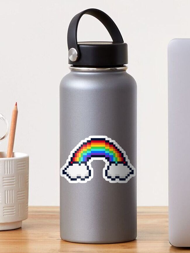 Thumbnail 1 of 3, Sticker, 8-Bit Rainbow designed and sold by Flickingjane.