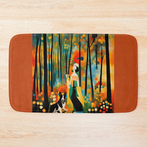 Item preview, Girl with a dog in a mysterious forest. designed and sold by Natalia-Vlad.