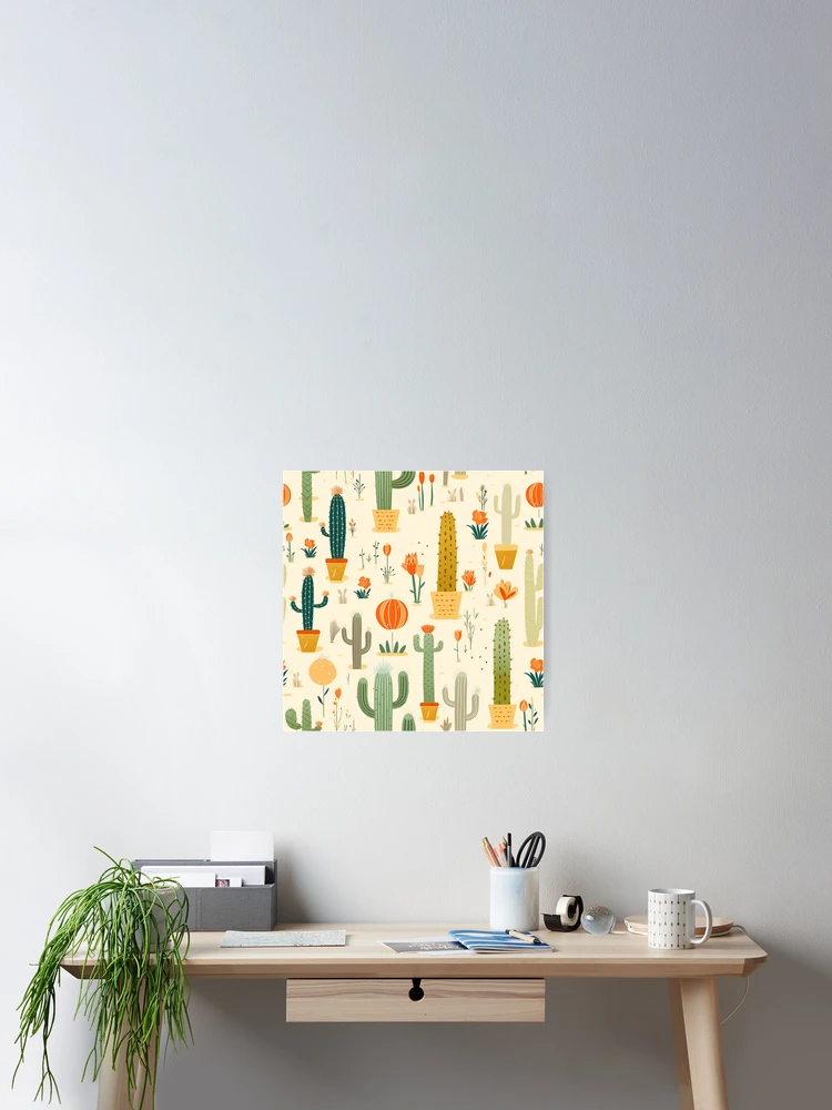 Thumbnail 2 of 3, Poster, Cactus pattern designed and sold by TrPatternLab.
