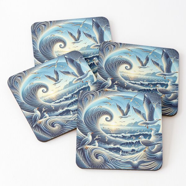 Item preview, Seagulls Spiral Dots Ocean Ripple Design designed and sold by purplesensation.