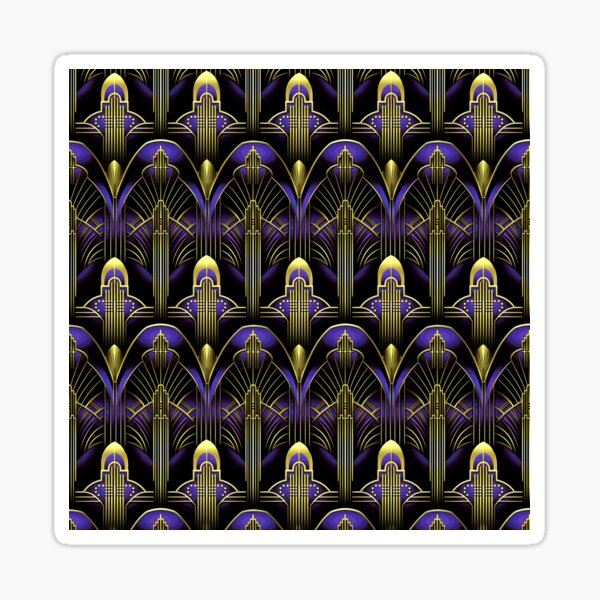 Item preview, Luxurious Purple And Golden Hues Art Deco Pattern designed and sold by DEC02.