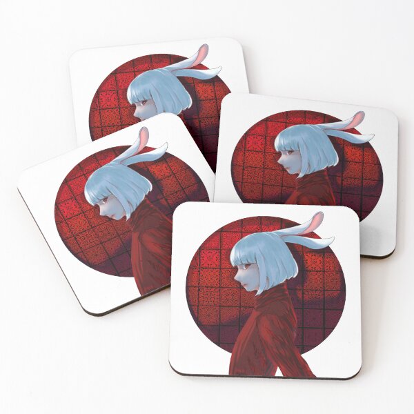 Item preview, Red background anthropomorphic rabbit designed and sold by gold-rabbit.