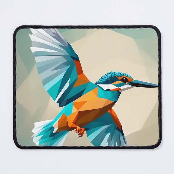 Item preview, Kingfisher Low Poly Bird Art. Kingfisher in Flight designed and sold by kakarikihill.