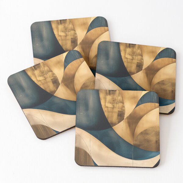 Item preview, Gold and Blue Abstract Painting designed and sold by HoskingInd.