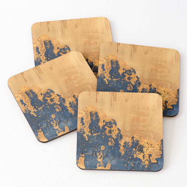 Item preview, Gold and Blue Abstract Painting designed and sold by HoskingInd.